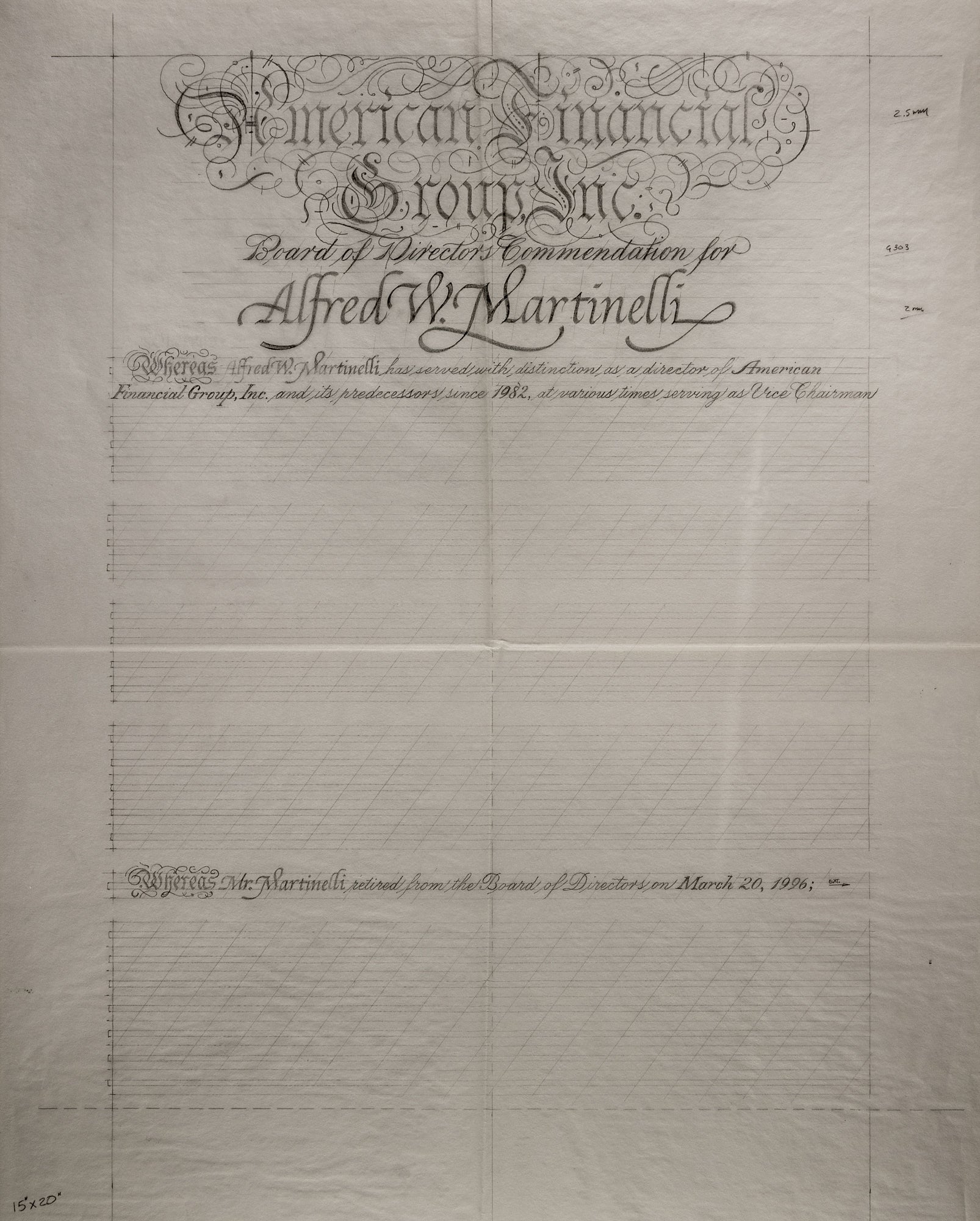 American Financial Group - Certificate Layouts