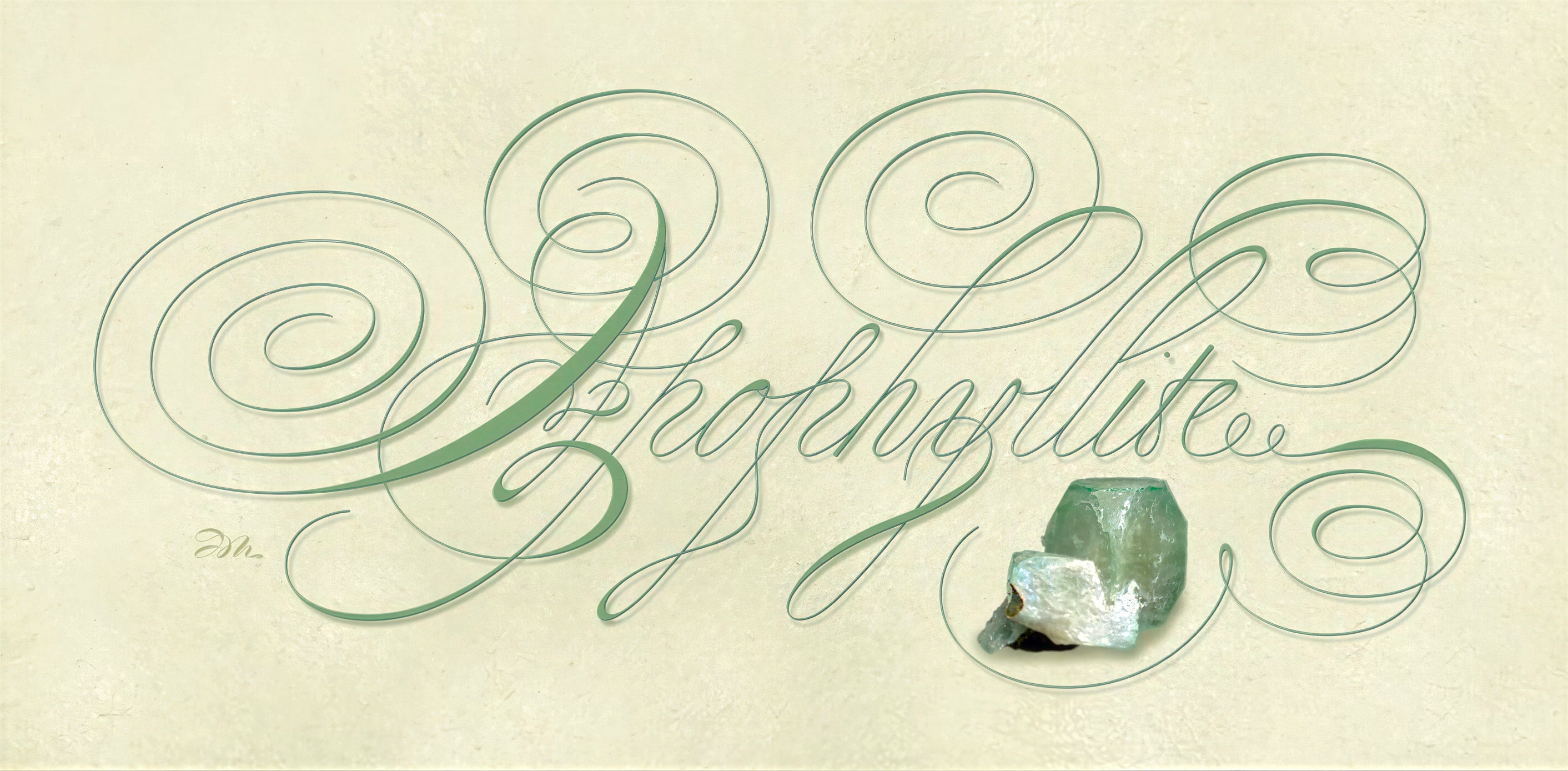 Minerals - Apophyllite - English Italian Hand