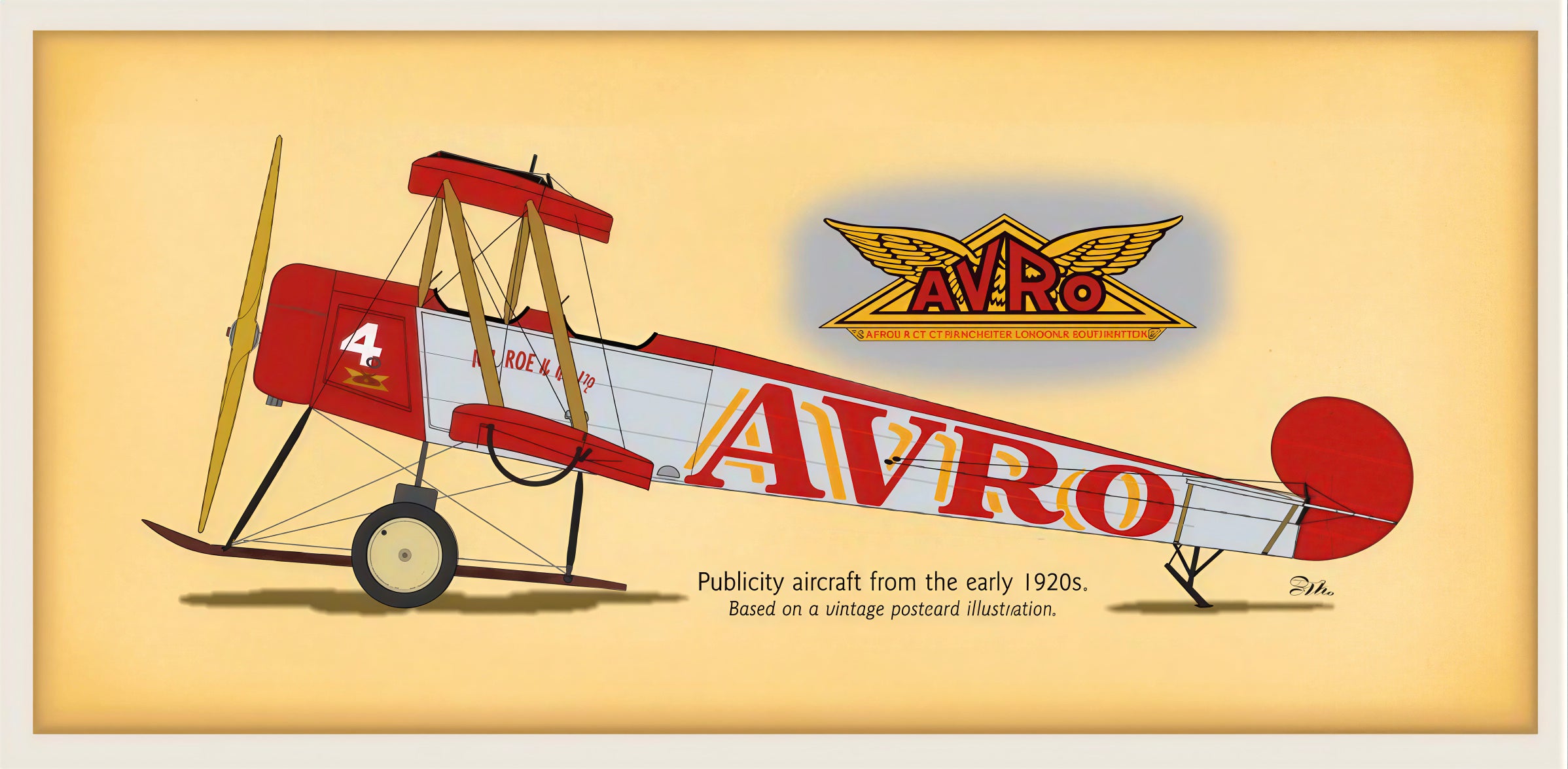 Avro Vintage Airplane - Illustration