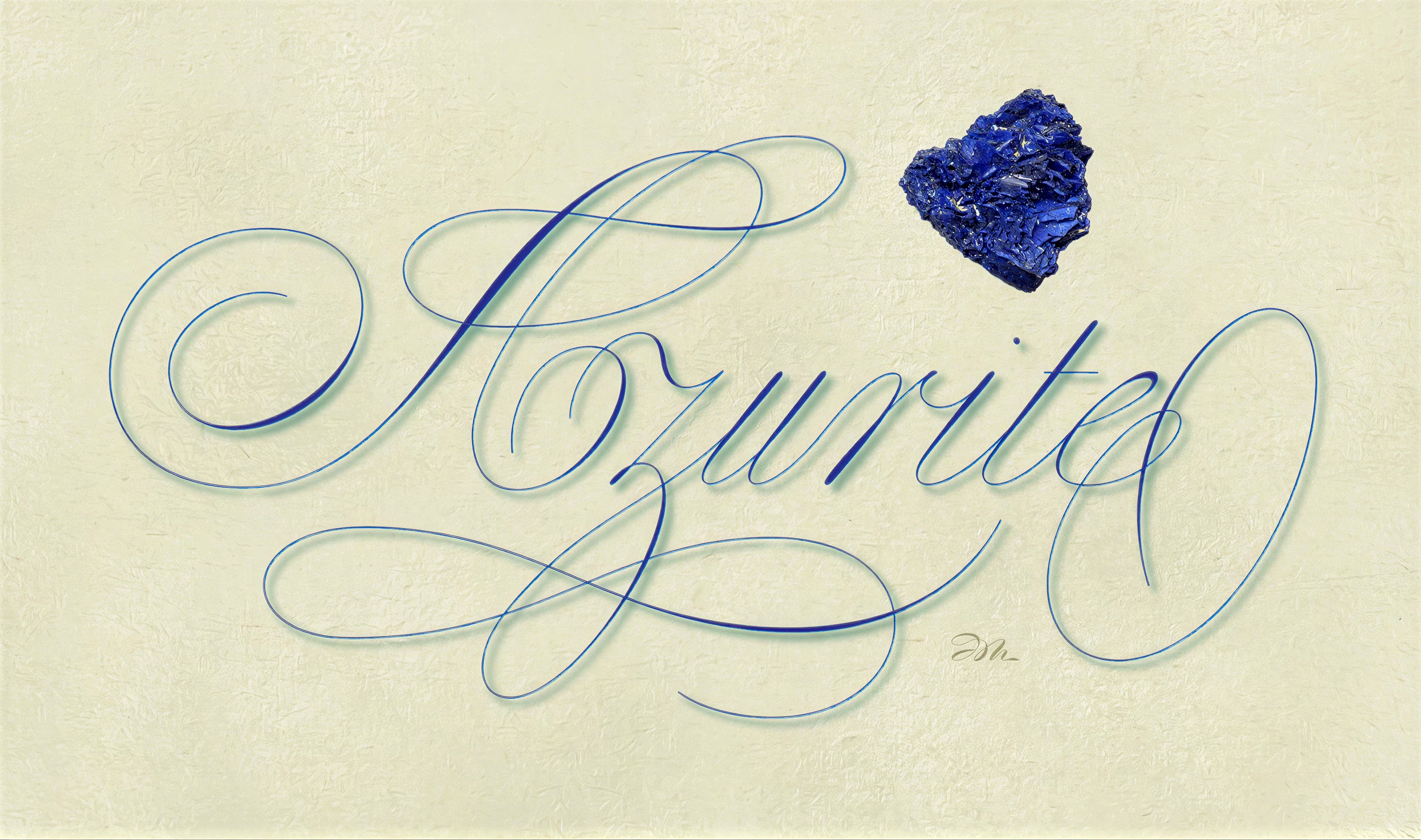 Minerals - Azurite - English-Italian Hand
