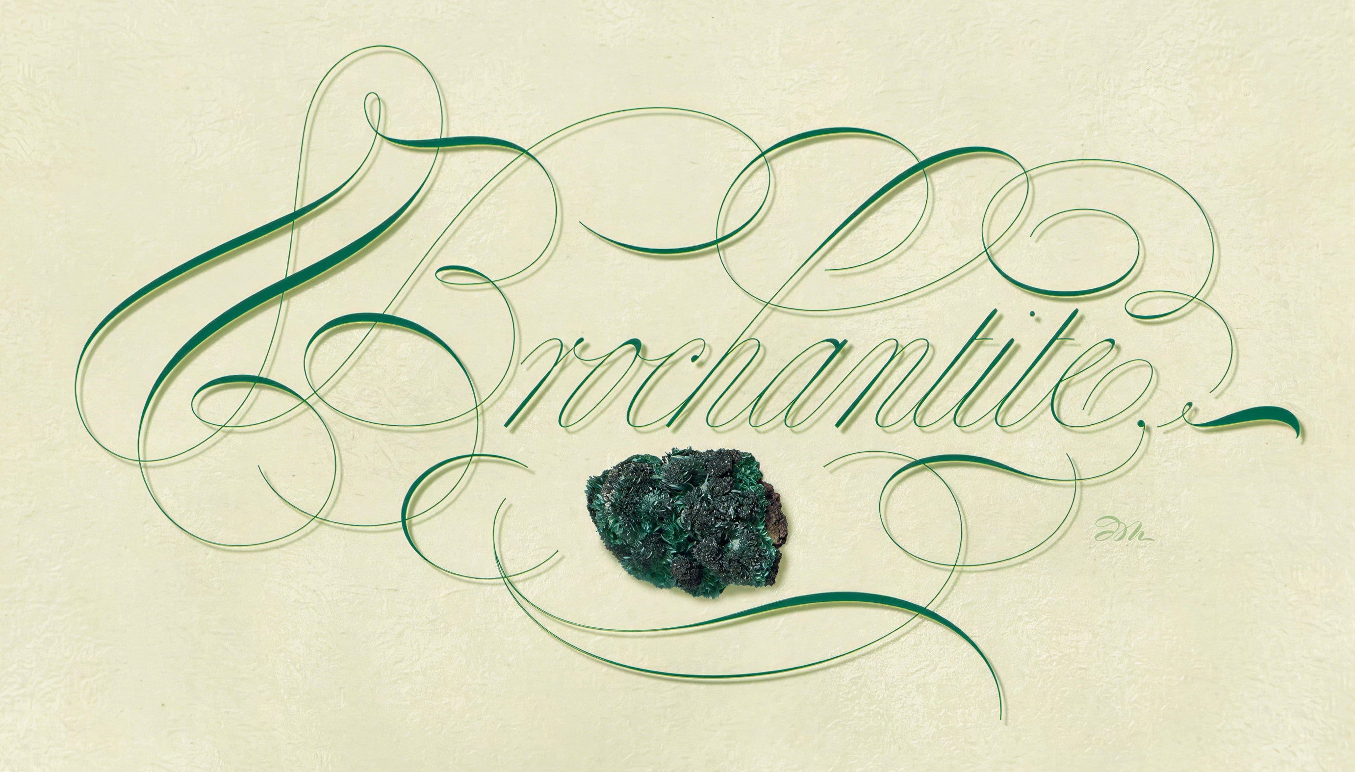 Minerals - Brochantite - English Italian Hand