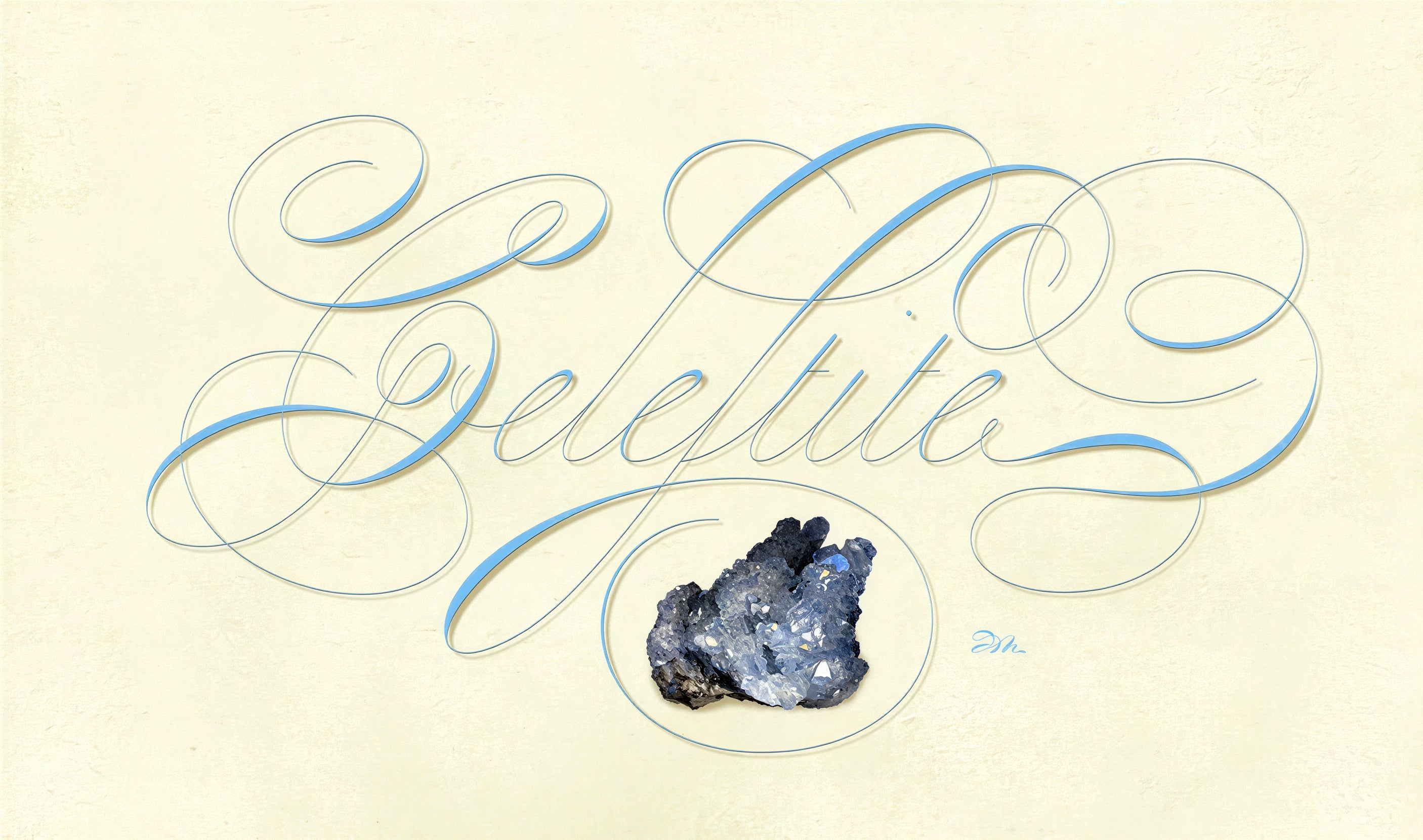Minerals - Celestite - English Italian Hand
