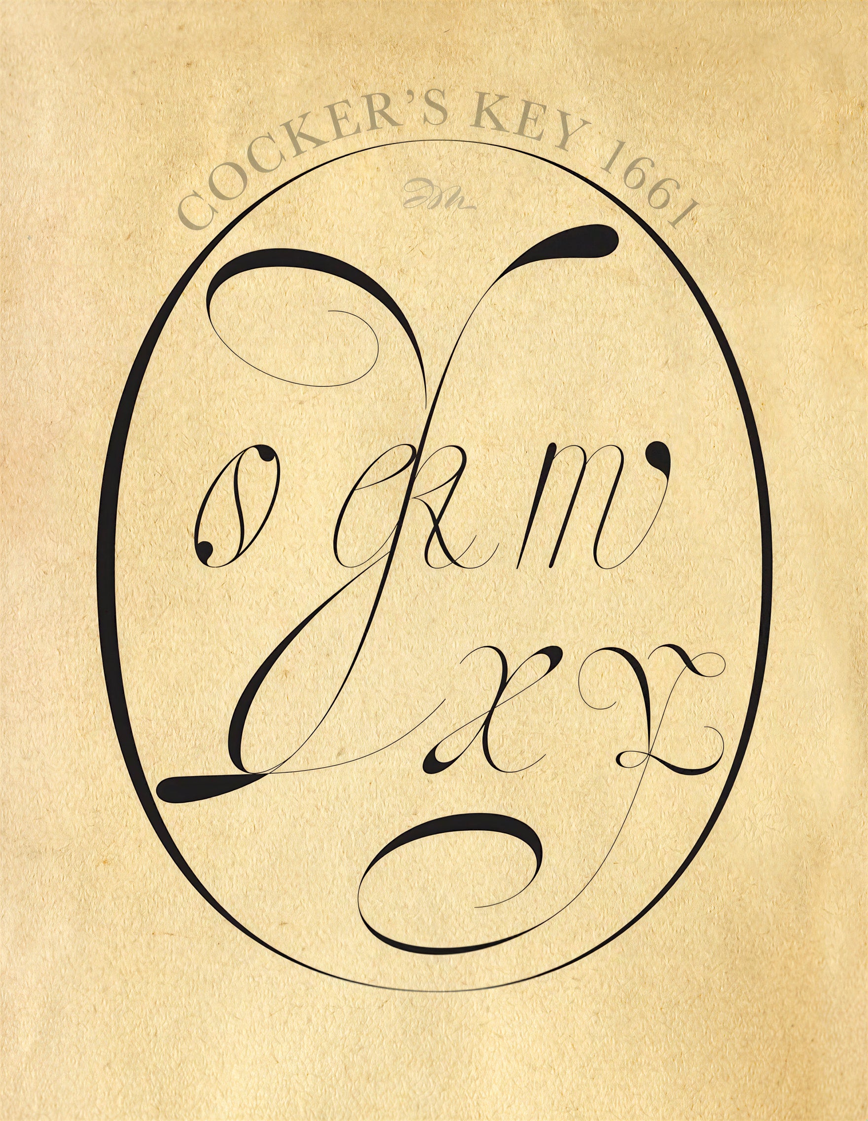 "Cocker's Key" 1661 redrawn.