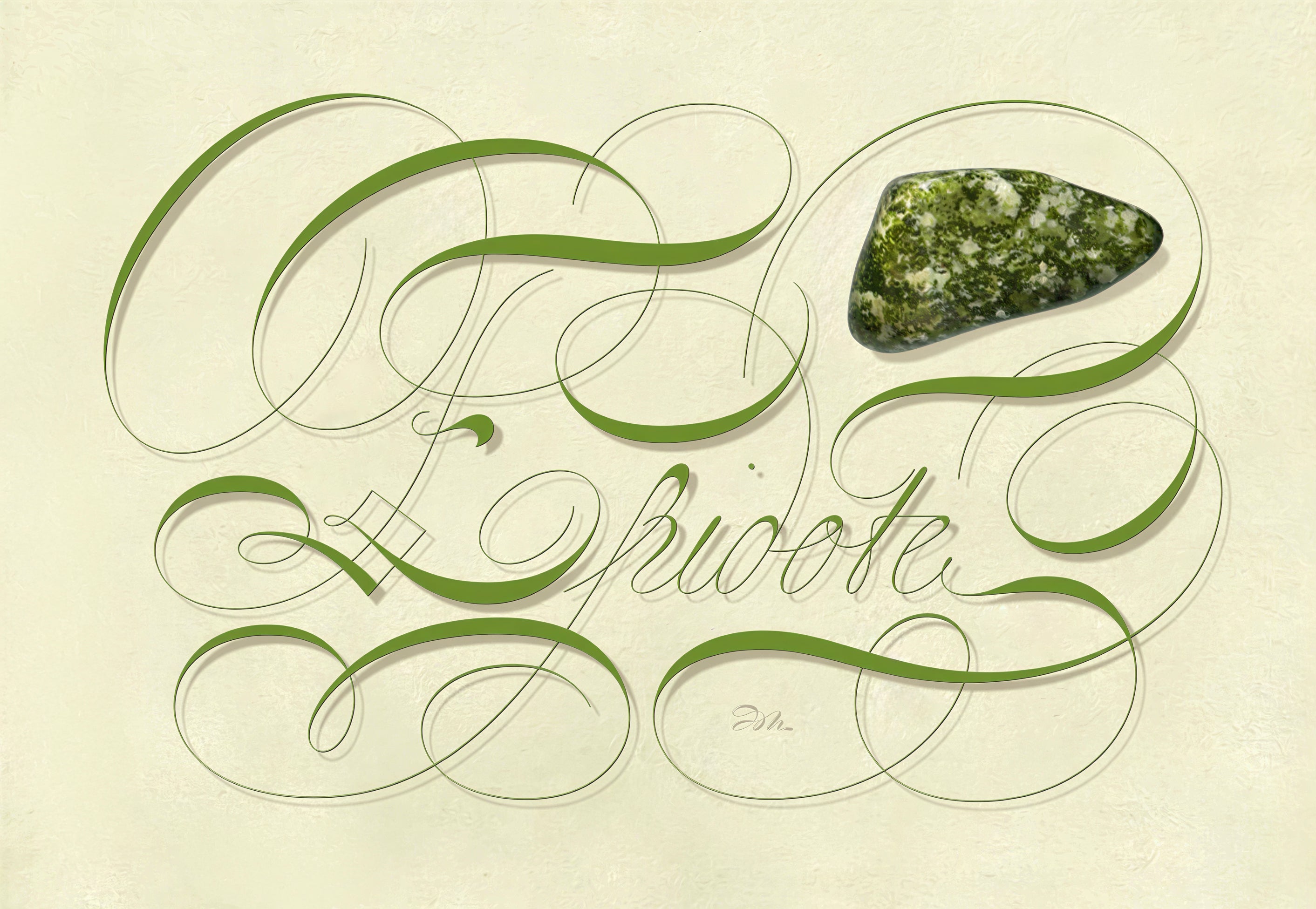 Minerals - Epidote- English Italian Hand
