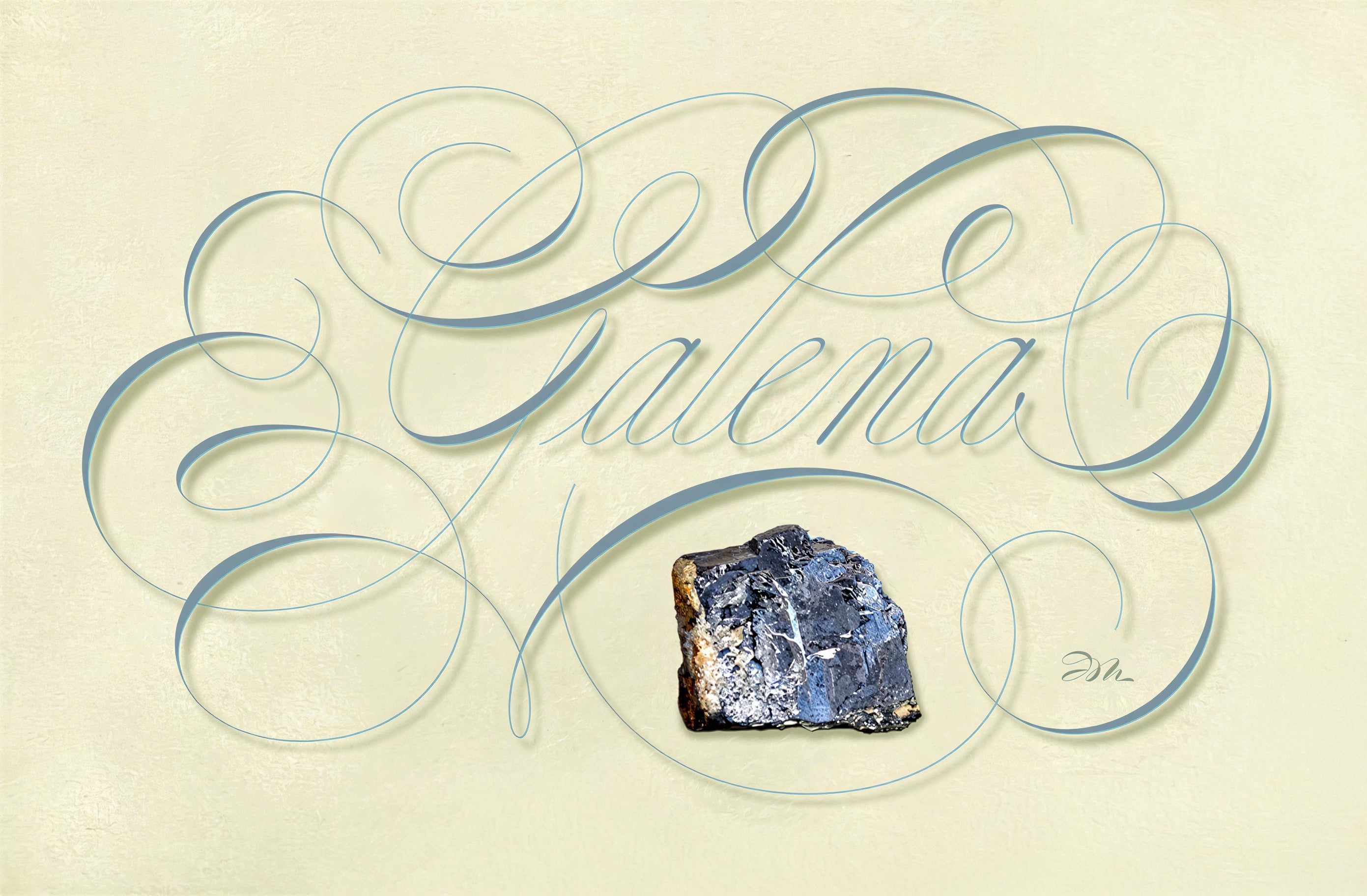 Minerals - Galena - English Italian Hand