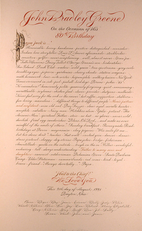 Birthday Card Calligraphy