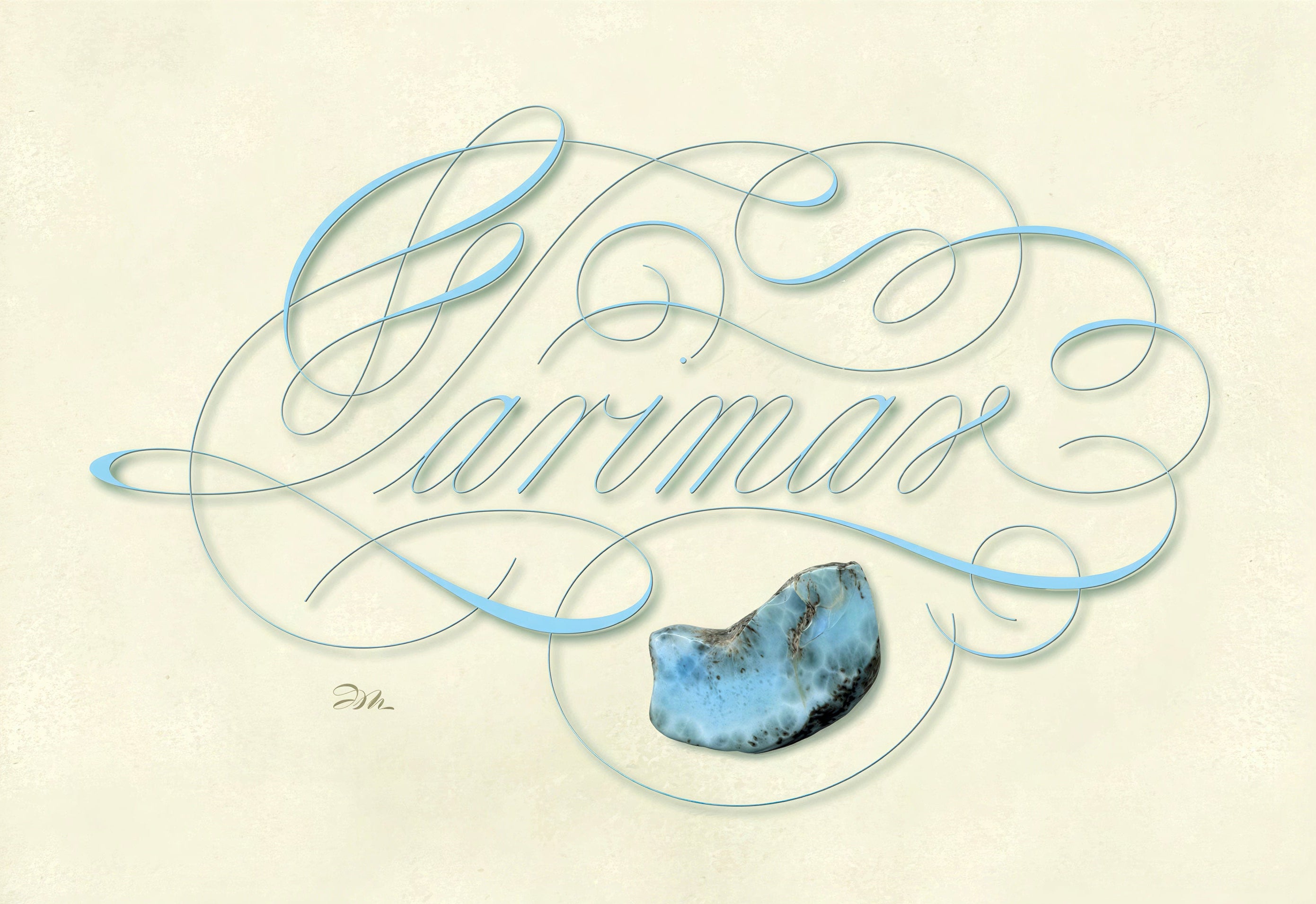 Minerals - Larimar - English Italian Hand