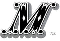 Oblique Velvet Letter - "M"