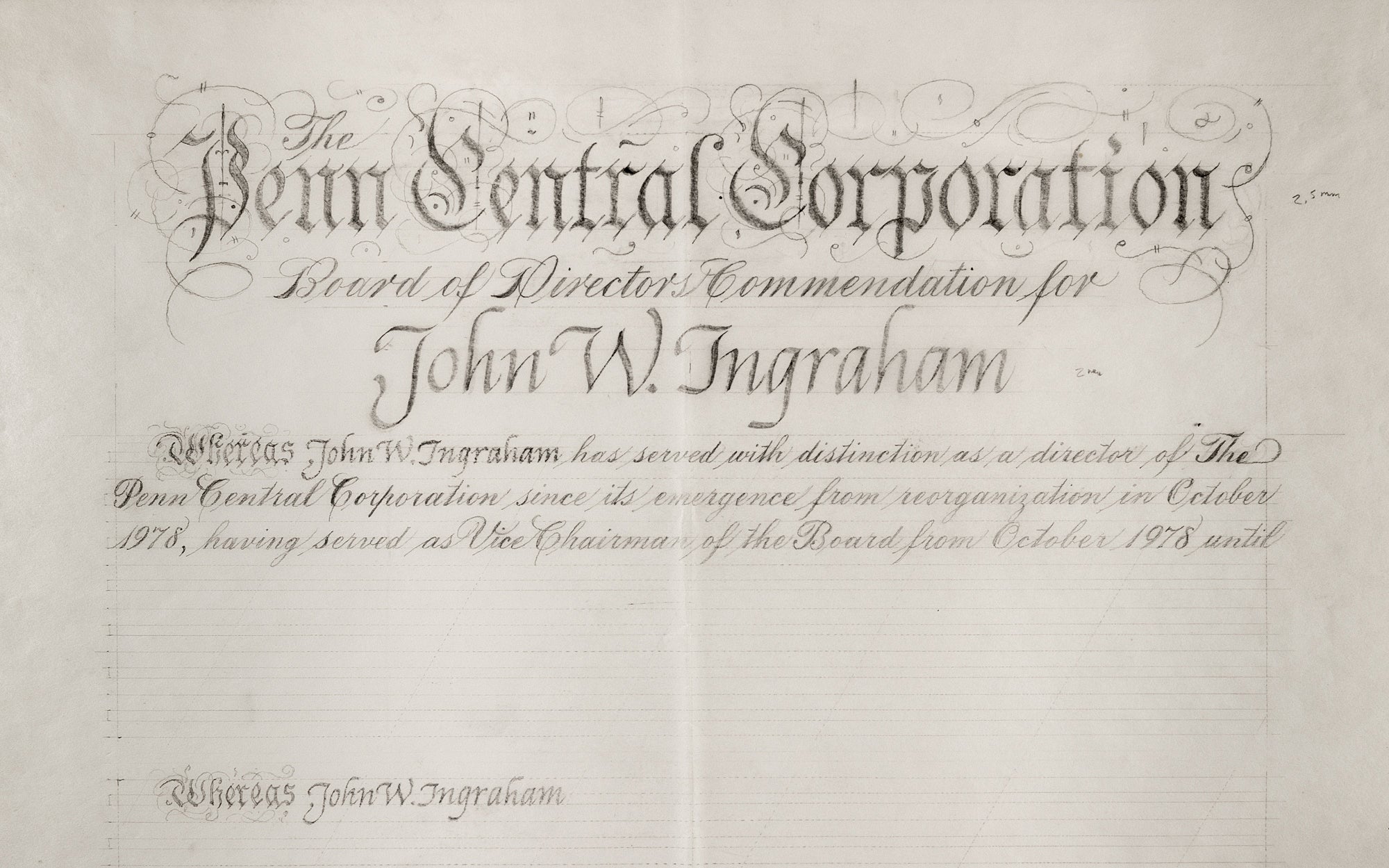 Penn Central Corporation - Certificate Layout