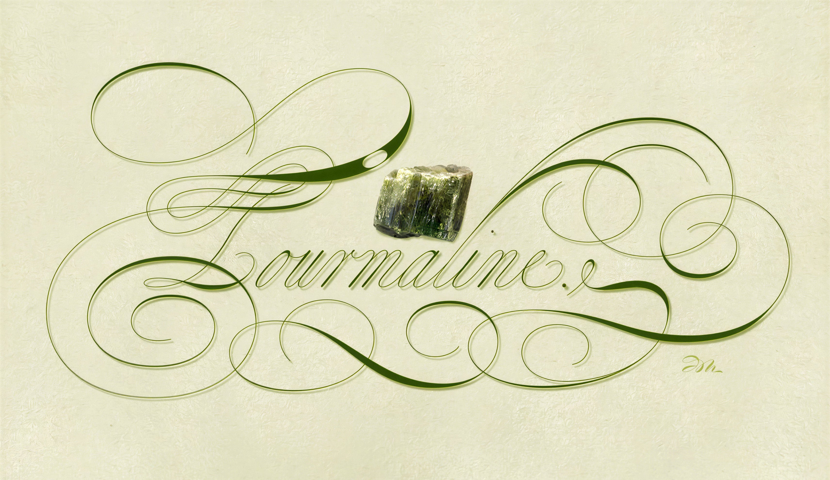 Minerals - Tourmaline  - English Italian Hand