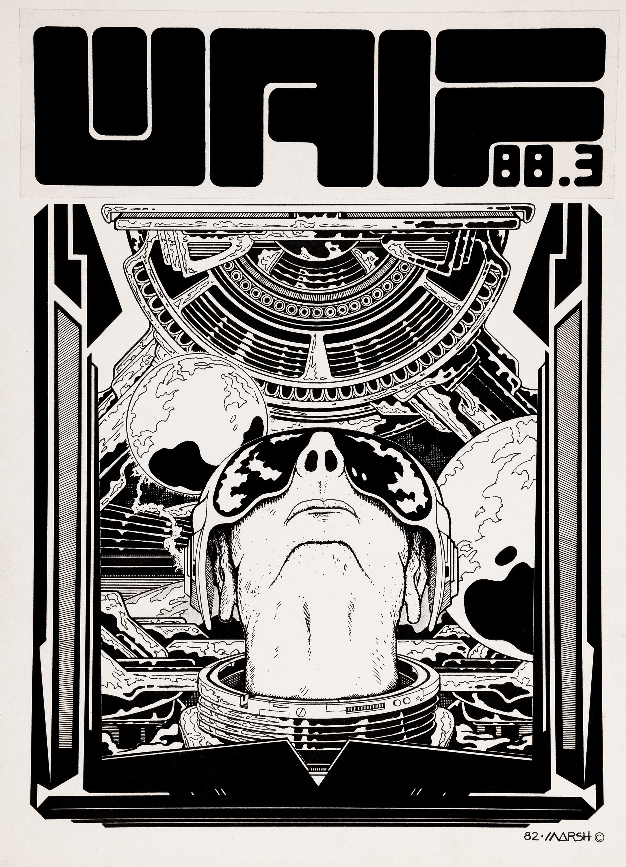 WAIF Program Cover 1982 - Pen & Ink