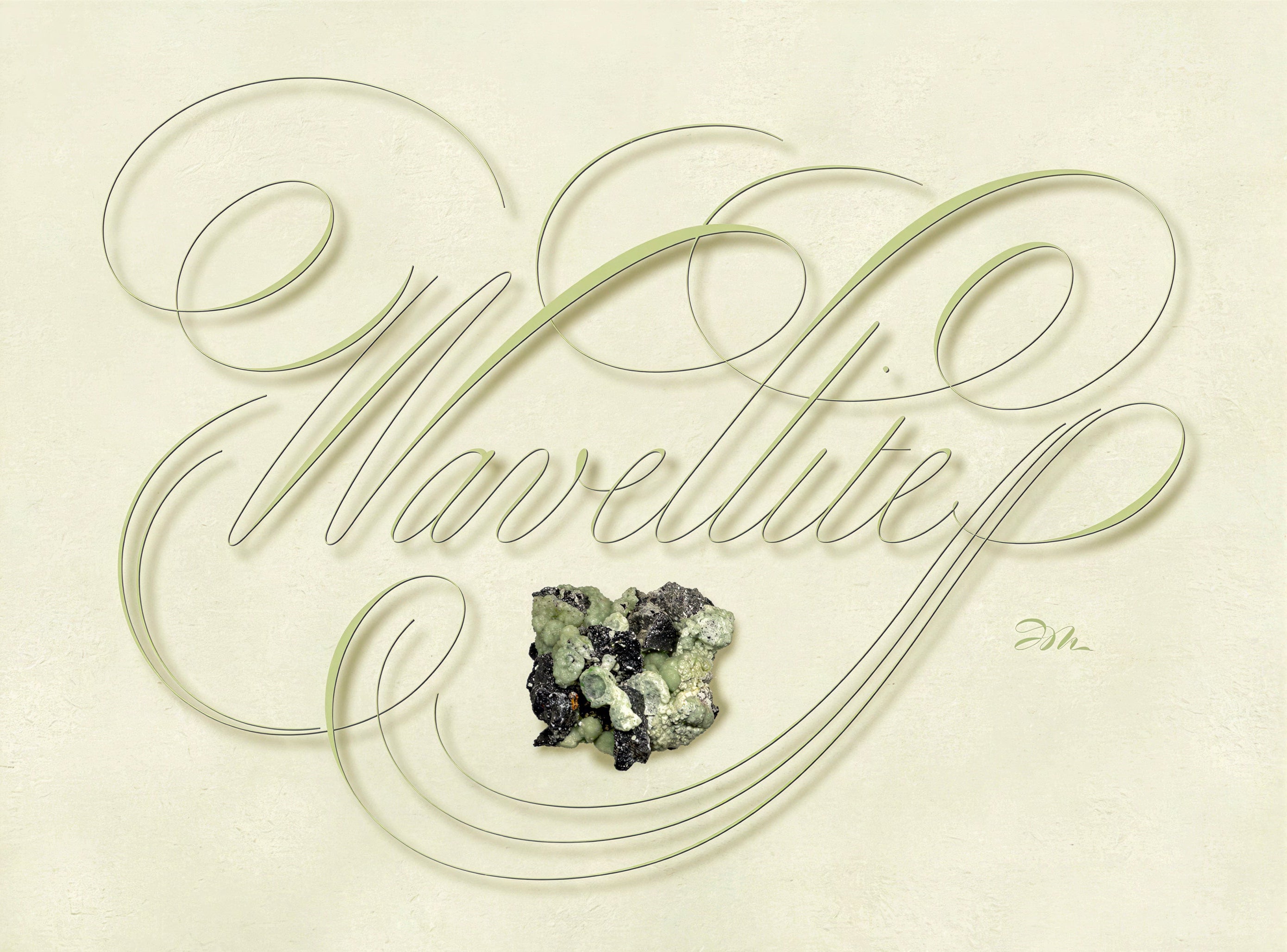 Minerals - Wavellite - English-Italian Hand